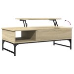 vidaXL Table basse chêne sonoma 100x50x35cm bois d'ingénierie et métal