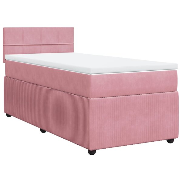 vidaXL Sommier à lattes de lit et matelas Rose 80x200 cm Velours
