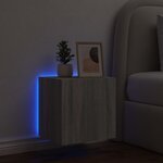 vidaXL Meuble TV mural avec lumières LED sonoma gris 40 5x35x40 cm