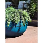 Bac à fleurs rond GRANIT BOULE - Plastique Ø 40 cm - Bleu