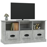 vidaXL Meuble TV gris béton 100x35x50 cm bois d'ingénierie