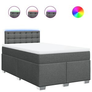 vidaXL Sommier à lattes de lit avec matelas Gris foncé 120x200cm Tissu