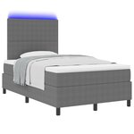vidaXL Lit à ressorts avec matelas & LED gris clair 120x200 cm en velours côtelé