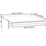 vidaXL Auvent rétractable automatique bordeaux 350x250 cm