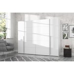 Armoire - Blanc mat -  2 portes battantes + 2 portes coulissantes - L 270,3 x P 61,2 x H 210 cm - NARAGO