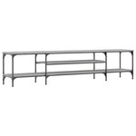 vidaXL Meuble TV sonoma gris 201x35x45 cm bois d'ingénierie et fer