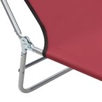 vidaXL Chaises longues pliables lot de 2 Acier et tissu Rouge