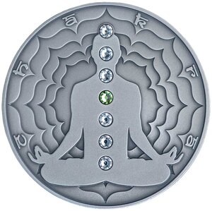 Pièce de monnaie en Argent 2000 Francs g 62.2 (2 oz) Millésime 2021 Chakra ANAHATA