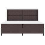 vidaXL Lit box spring avec matelas et LED Marron foncé 200x200 cm Tissu