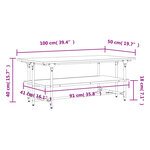 vidaXL Table basse Sonoma gris 100x50x40 cm Bois d'ingénierie