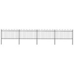 vidaXL Clôture de jardin avec dessus en cerceau Acier 6 8 x 1 m Noir