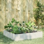 vidaXL Lit surélevé de jardin blanc 100x100x33 5 cm acier