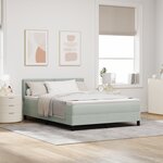 Lit à ressort vidaXL avec matelas Gris clair 160x200 cm Velours