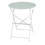 Set bistrot 2 personnes - Table ronde 60 cm avec 2 chaises - Acier  thermolaqué - Vert Céladon