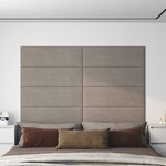 vidaXL Panneaux muraux 12 Pièces Gris clair 90x30 cm Velours 3 24 m²