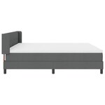 Lit à ressorts gris foncé avec matelas 200x200 cm en tissu