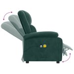 vidaXL Fauteuil électrique de massage Vert foncé velours