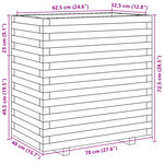 vidaXL Jardinière cire marron 70x40x72 5 cm bois de pin massif
