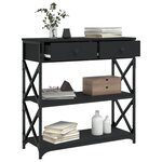 vidaXL Table console noir 75x28x75 cm bois d'ingénierie