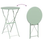 vidaXL Table de jardin pliante Vert clair Ø50x71 cm Acier