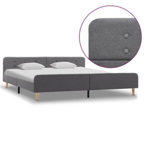 vidaXL Cadre de lit Gris clair Tissu 180 x 200 cm