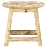 vidaXL Tabouret peint à la main 38x38x35 cm Bois de manguier solide