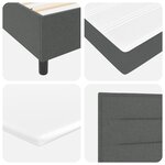 vidaXL Lit à ressorts avec matelas et lumière LED gris foncé 120x190 cm en tissu