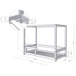 Lit cabane enfant BUNKY 90 x 190 bleu marine
