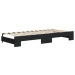 vidaXL Lit de jour avec gigogne et tiroirs sans matelas noir 80x200 cm