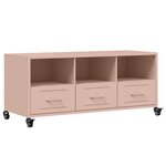 vidaXL Meuble TV rose 100 5x39x43 5 cm acier laminé à froid