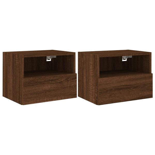 vidaXL Meubles TV muraux 2 Pièces chêne marron 40x30x30cm bois ingénierie