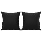 vidaXL Canapé 2 places avec oreillers décoratifs noir 120cm similicuir