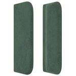 vidaXL Tête de lit avec oreilles Vert foncé 147x16x78/88 cm Velours