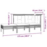 vidaXL Salon de jardin 8 Pièces avec coussins Gris Résine tressée