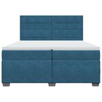 vidaXL Sommier à lattes de lit et matelas Bleu 200x200 cm velours