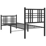 vidaXL Cadre de lit métal sans matelas avec pied de lit noir 75x190 cm