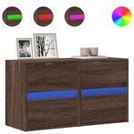 vidaXL Meubles TV muraux lumières LED 2 Pièces chêne marron 41x31x45 cm