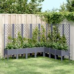 vidaXL Jardinière avec treillis gris 200x160x142 cm PP