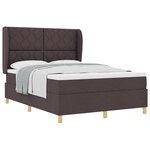 Lit à ressorts vidaXL avec matelas marron foncé 140x190 cm en tissu
