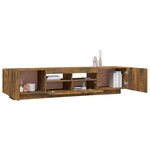 vidaXL Ensemble de meubles TV avec lumières LED 2 Pièces Chêne fumé