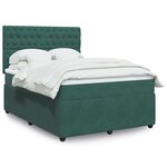 vidaXL Sommier à lattes de lit et matelas Vert foncé 160x200cm Velours