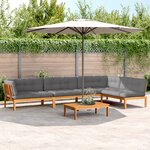vidaXL Salon palette de jardin avec coussins 5Pièces bois d'acacia massif