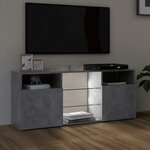 vidaXL Meuble TV avec lumières LED gris béton 120x30x50 cm