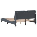 vidaXL Cadre de lit avec lumières LED gris foncé 140x200 cm velours