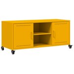 vidaXL Meuble TV jaune moutarde 100 5x39x43 5 cm acier laminé à froid
