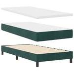 Lit à ressort vidaXL avec matelas Vert foncé 100x200 cm Velours