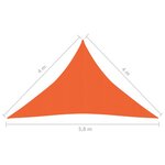 Vidaxl voile d'ombrage 160 g/m² orange 4x4x5 8 m pehd