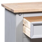 vidaXL Table de chevet Gamme Corona pin mexicain Gris 53x39x66 cm