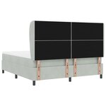 Lit Box Spring vidaXL avec Matelas Gris Clair 180x200 cm Velours