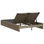 vidaXL Chaise longue double avec coussins gris clair résine tressée